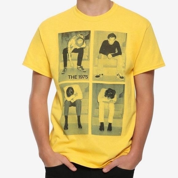 The 1975 Yellow Grid Hot Topic Tee NWOT - Picture 1 of 4